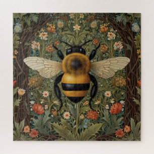 Puzzle Elégant rétro bumblebee boho botanique floral art