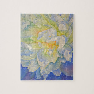 Puzzle Elégante aquarelle fleurie de pivoine blanche
