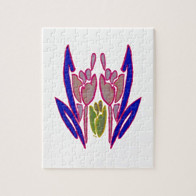 Puzzle Elégante aquarelle Rose Imprimer (Vertical)