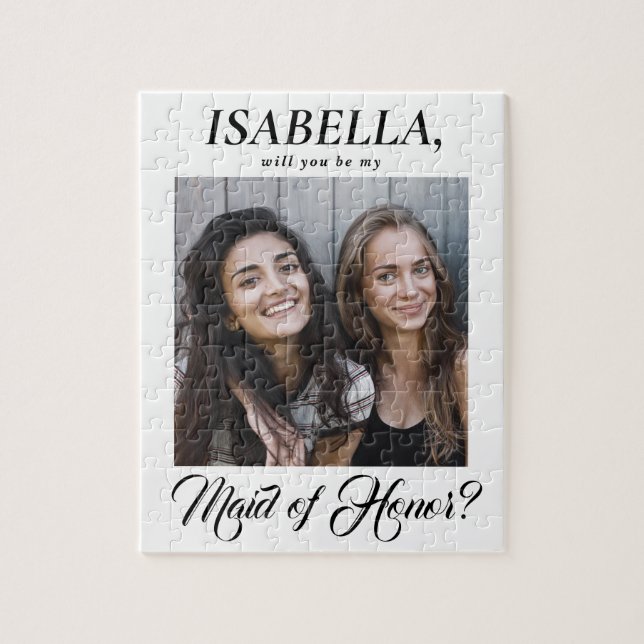 Puzzle Élégante calligraphie Maid of Honor Proposition Ph (Vertical)