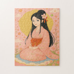 Puzzle Élégante fille en Kimono japonais