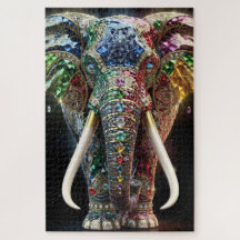 Élément décoratif mural éléphant chromatique | Él