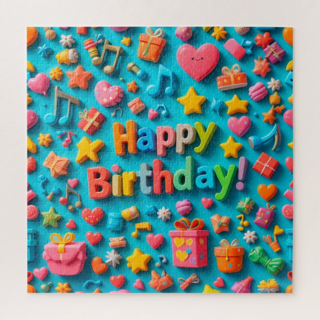 Puzzle Éléments colorés de célébration d'anniversaire (Vertical)