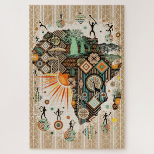 Puzzle Éléments de motif tribal décoratif de carte d'Afri