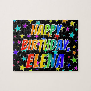 Puzzle "ELENA" Prénom, "HEUREUX ANNIVERSAIRE"