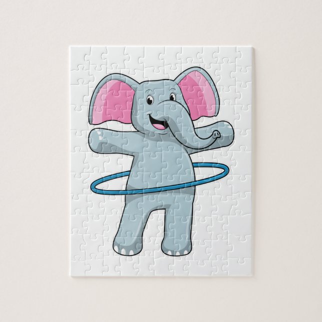 Puzzle Eléphant à Fitness avec pneus Fitness (Vertical)