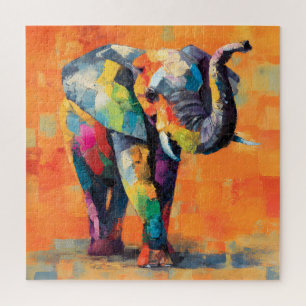 Puzzle Eléphant arc-en-ciel Abstrait