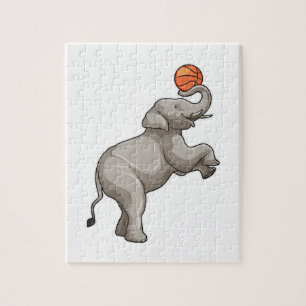 Puzzle Elephant avec basket-ball
