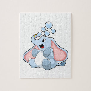 Puzzle Eléphant avec bulles d'eau