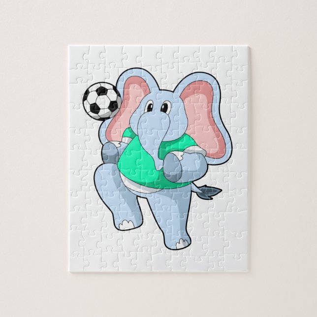 Puzzle Elephant comme joueur de football avec Soccer.PNG (Vertical)