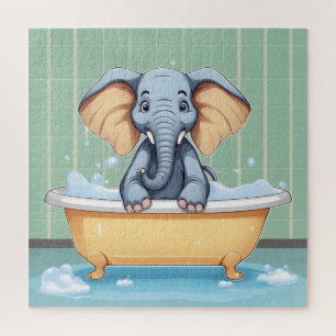 Puzzle Eléphant dans le bain
