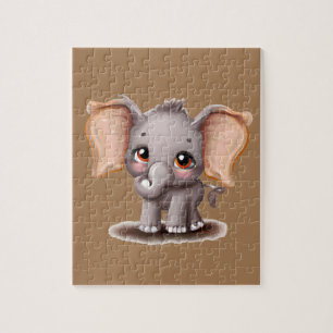 Puzzle Éléphant de bébé mignon