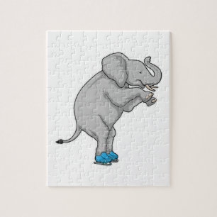 Puzzle Elephant Patinage sur glace Patins sur glace