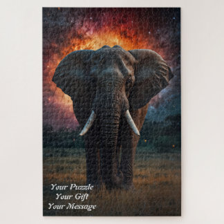 Puzzle Elephant sous un ciel étoilé
