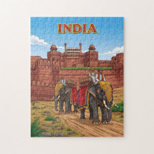 Puzzle Eléphants porteurs de cavaliers