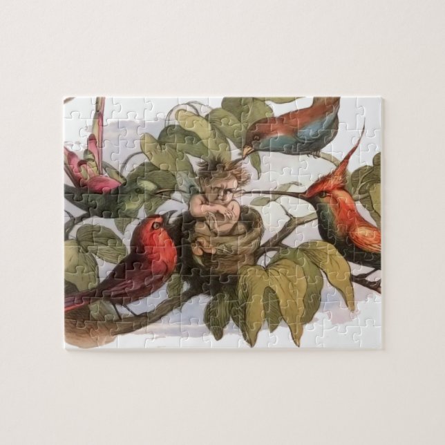 Puzzle Elf Bird Cute Elves Tree Fairy Tale (Horizontal)