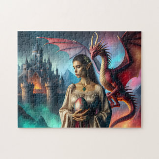 Puzzle Elfe tenant un oeuf de dragon