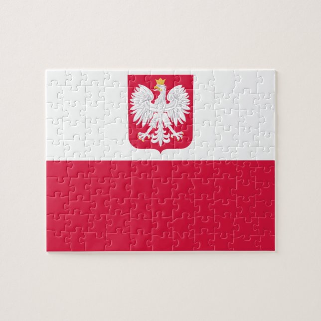 Puzzle Emblème du drapeau polonais - Polska Pologne - Her (Horizontal)