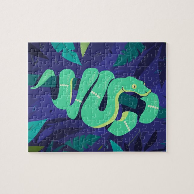 Puzzle Emerald Boa Snake dans une jungle moderne (Horizontal)