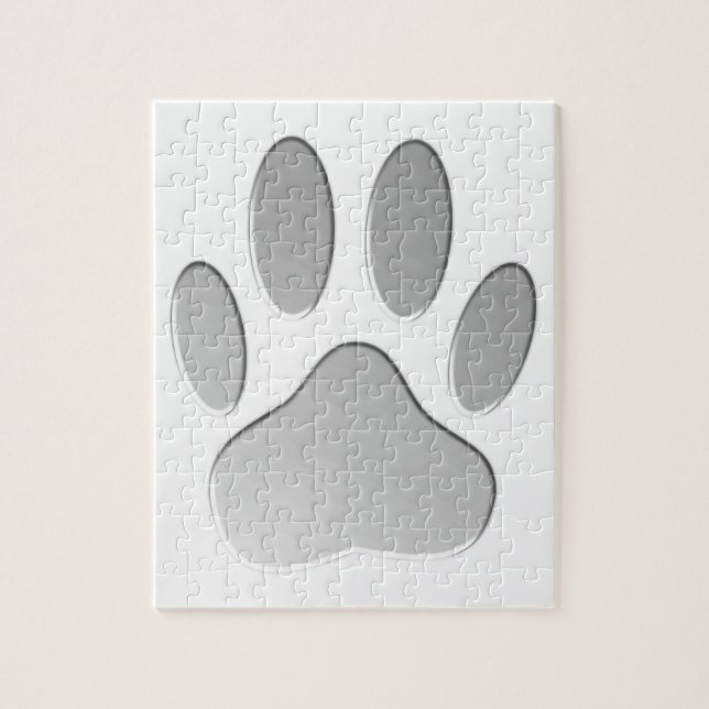 Puzzle Empreinte de patte de chien à l'air métallique (Vertical)