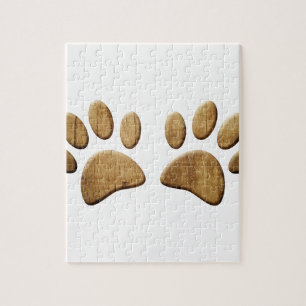 Puzzle Empreinte de patte de chien de bois