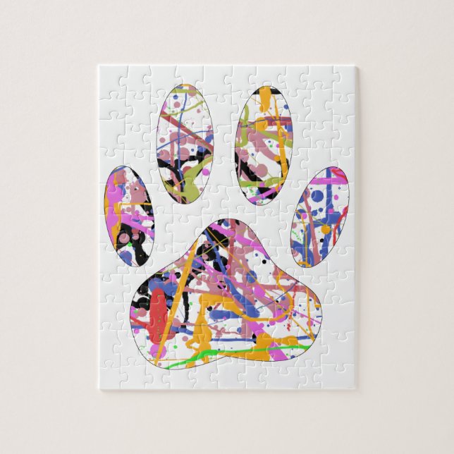 Puzzle Empreinte de patte de chien de peinture (Vertical)