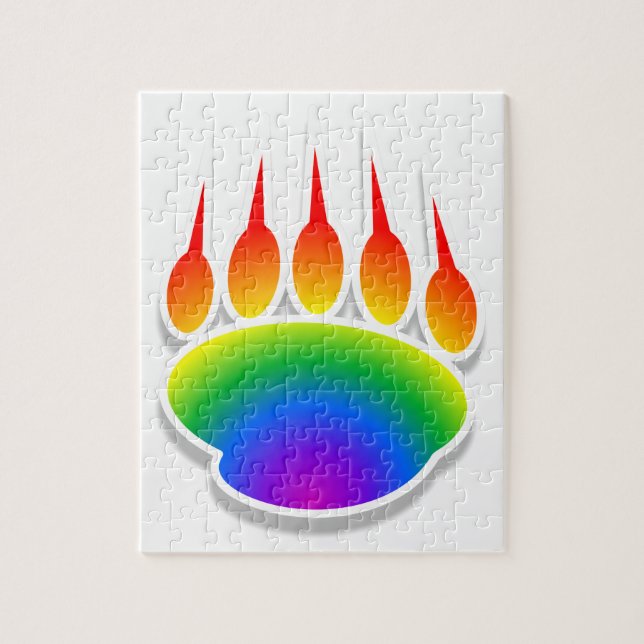 Puzzle Empreinte de patte de l'ours arc-en-ciel (Vertical)