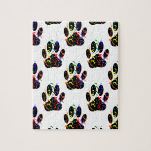 Puzzle Empreintes de pattes Confetti Et Motif Party Strea