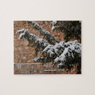 Puzzle En hiver, neige sur les arbres
