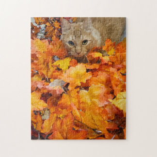 Puzzle En Jouant Dans Les Feuilles, 11" x 14", 252
