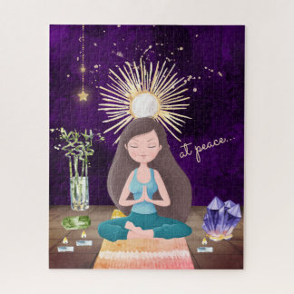 Puzzle En Paix Méditer Yoga Girl et Crystals