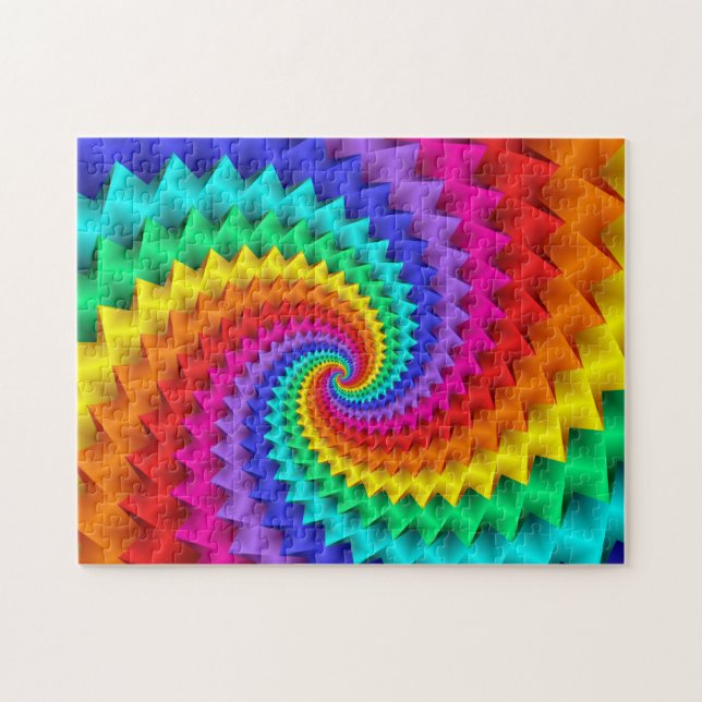 Puzzle en spirale d'arc-en-ciel (Horizontal)