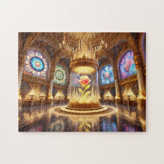 Puzzle Enchanted Rose Ballroom Stained Glass Fairytale (Horizontal)