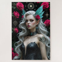 Enchanter Elf Maiden avec des ailes Turquoises et