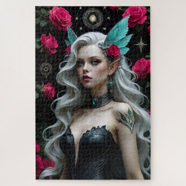 Puzzle Enchanter Elf Maiden avec des ailes Turquoises et  (Vertical)
