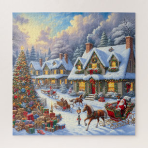 Puzzle Enchanter la scène du village de Noël