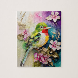 Puzzle Encres d'alcool peindre Cuba aujourd'hui oiseau