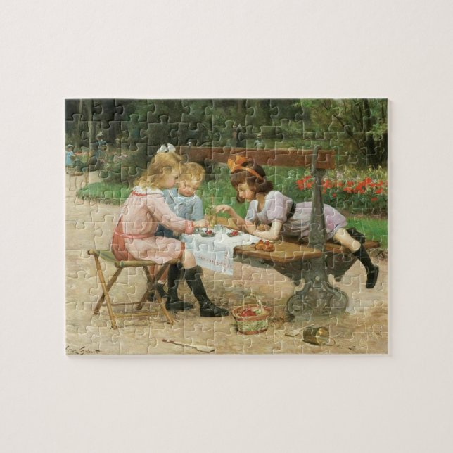 Puzzle Enfants ayant le thé de l'après-midi dans le parc (Horizontal)