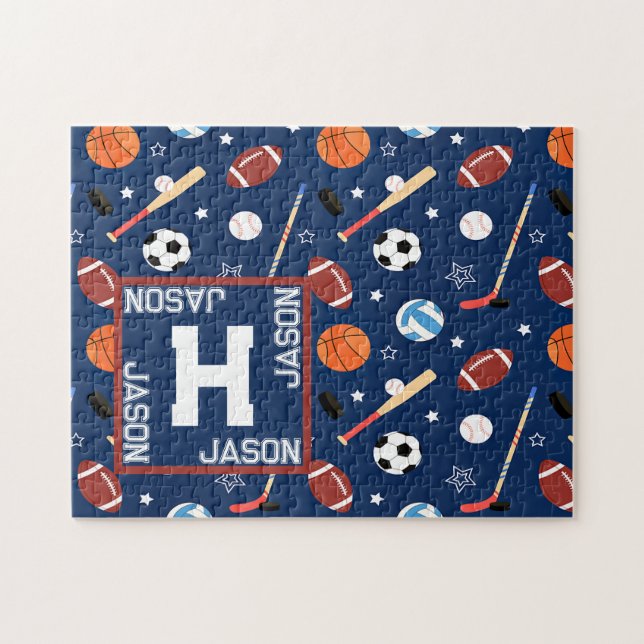 Puzzle Enfants Blue Sports Motif (Horizontal)
