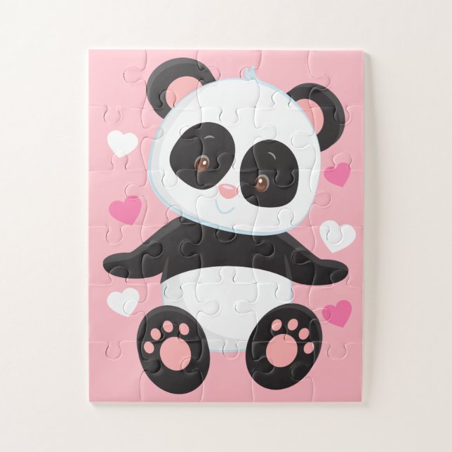 Puzzle Enfants doux d'amour d'ours panda (Vertical)