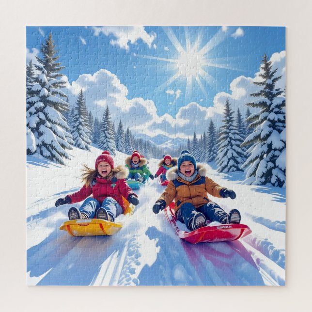Puzzle Enfants Génialement Dormir Hiver Amusants (Vertical)