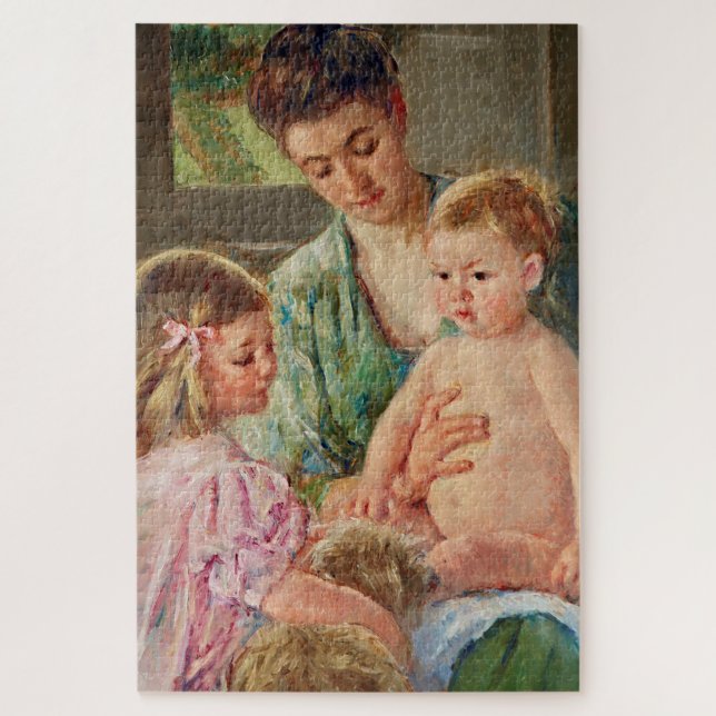 Puzzle Enfants jouant avec un chien par Mary Cassatt (Vertical)