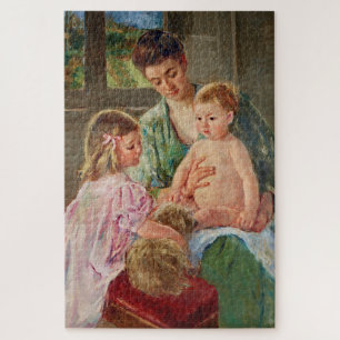 Puzzle Enfants jouant avec un chien par Mary Cassatt