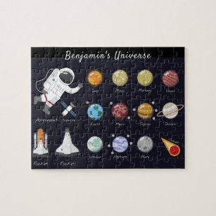 Puzzle Enfants Planètes Astronaut Monogramme Univers