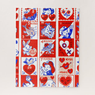 Puzzle Enfants Saint Valentin salutations câlins baisers
