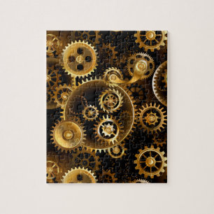 Puzzle Engrenages en laiton Steampunk sans couture