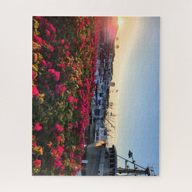 Puzzle énigme des bateaux de pêche dans un port (Vertical)