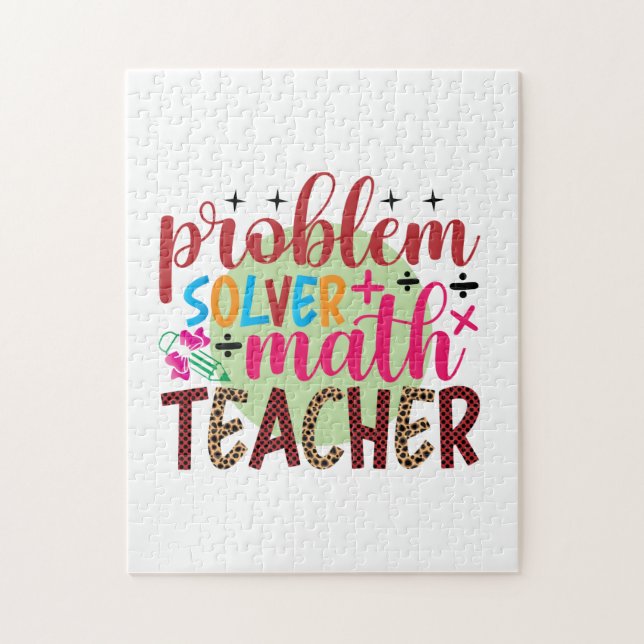 Puzzle Enseignant Problème d'art Solveur Math Enseignant (Vertical)