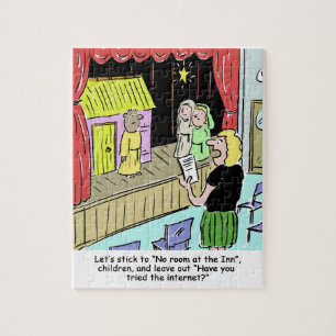 Puzzle Enseignant Répétition Nativité Jouer Cartoon