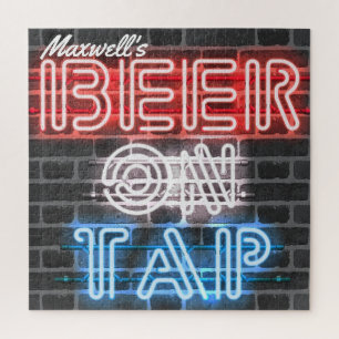 Puzzle Enseigne de bière patriotique avec nom personnalis